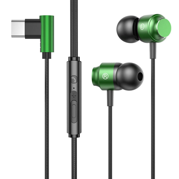 TS902 Metal In-Ear USB-C / Type-C Game Earphone, Cable Length: 1.2m — Red