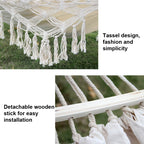 200x150cm Double Outdoor Camping Tassel Canvas Hammock with Stick