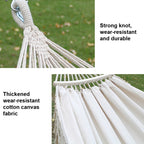 200x150cm Double Outdoor Camping Tassel Canvas Hammock with Stick