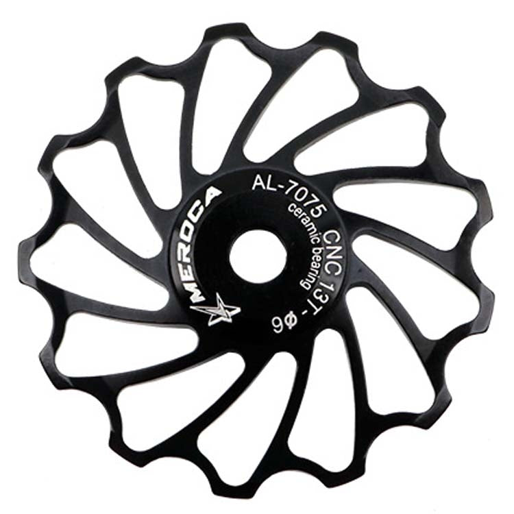 MEROCA Ceramic Bearing Mountain Bike Guide Wheel — 13T Black