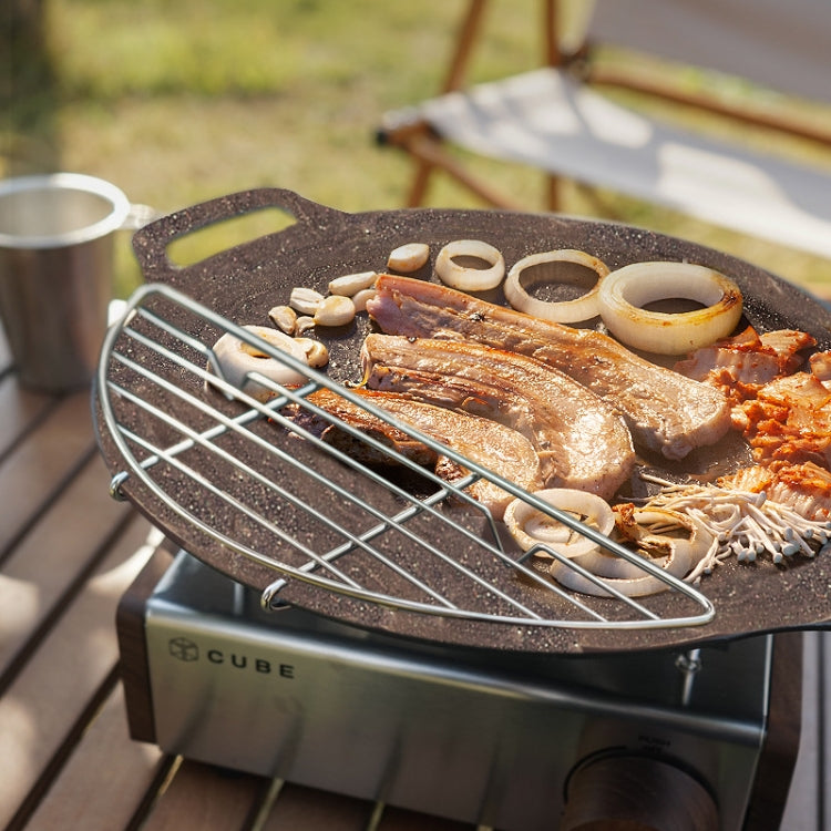 304 Stainless Steel Camping BBQ Frying Pan Steaming Rack, Size:
