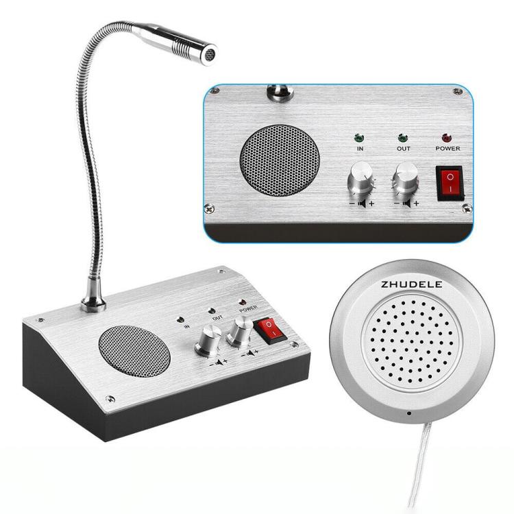ZHUDELE ZDL-9908 Window Two-way Walkie-talkie Bank/Hospital/Station/Counter Microphone Amplifier, EU Plug