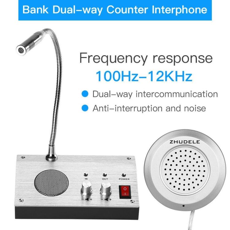 ZHUDELE ZDL-9908 Window Two-way Walkie-talkie Bank/Hospital/Station/Counter Microphone Amplifier, EU Plug