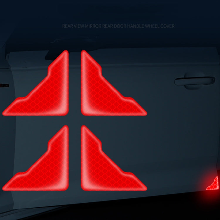4pcs /Set Car Safety Warning Reflective Anti-Strike Stickers — Epoxy White