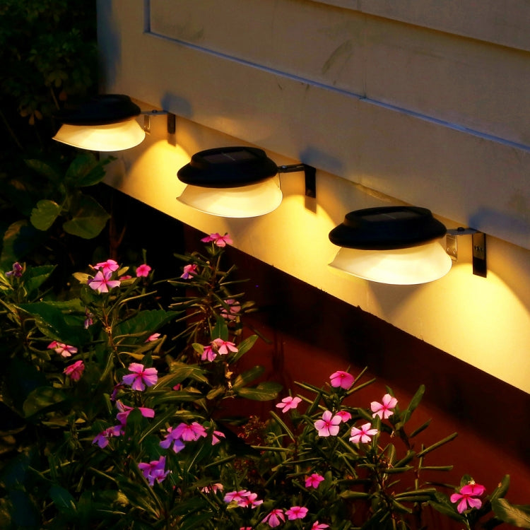 Punch-free Flying Saucer Solar Lamp Outdoor Garden Decoration Wall Lamp — Black Shell+White Light