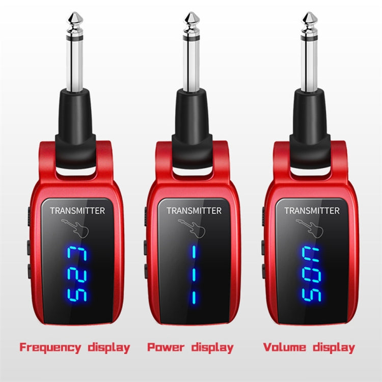 U12DX 6.35mm Jack Wireless Guitar Transmitter Receiver Rechargeable Adapter