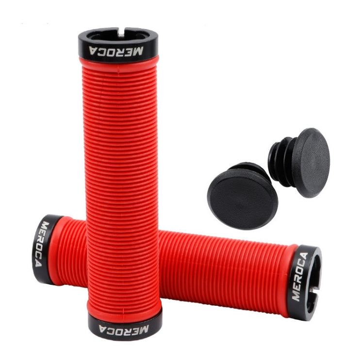 MEROCA Mountain Bike Anti-slip Shock Absorber Riding Grip Cover, Style: — Bilateral Lock Thread ME15 Green