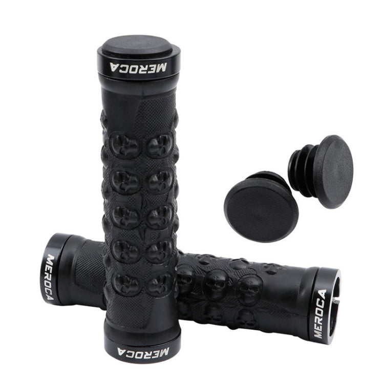 MEROCA Mountain Bike Anti-slip Shock Absorber Riding Grip Cover, Style: — Bilateral Lock Skull ME23 Red