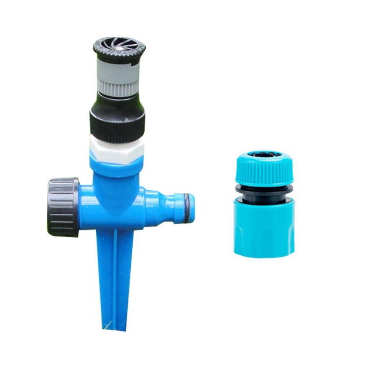 Green Lawn Sprinkler Irrigation 4 Points Adjustable Scattering Sprinkler, Internal Thread Sprinkler — Sprinkler + Ground Plug