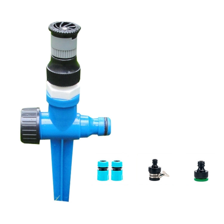 Green Lawn Sprinkler Irrigation 4 Points Adjustable Scattering Sprinkler, Internal Thread Sprinkler — Sprinkler + Ground Plug + Quick Connect