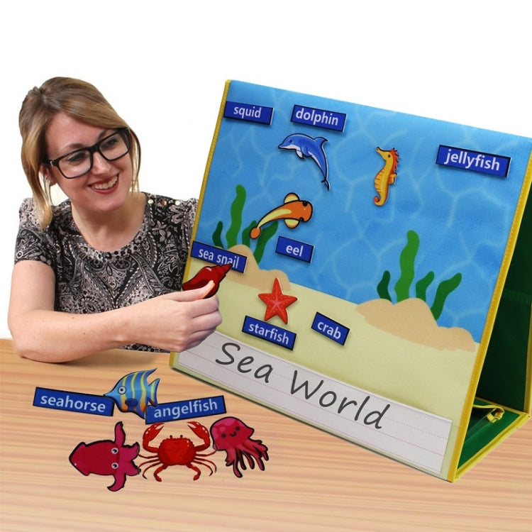 Story Theme Portable Felt Board Classroom Desktop Auxiliary Teaching Aids — Fruit Vegetable Theme
