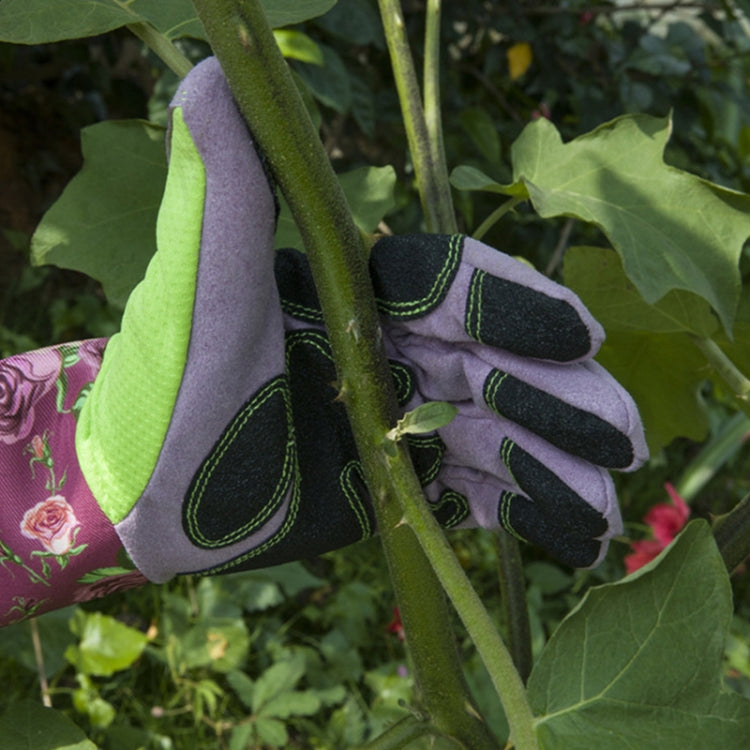 Gardening Stab Resistant Print Sleeve Wrist Extended Gloves