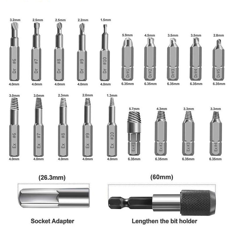 22 PCS / Set Screw Takeout High-Speed Steel Anti-Tooth Refrigerant Removal Tool — view 4