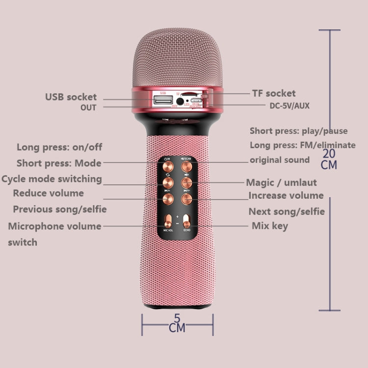 WS898 Live Wireless Bluetooth Microphone with Audio Function — view 6