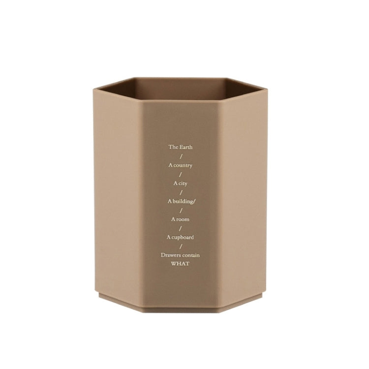 Simple Office Desktop Storage Pen Holder — Khaki