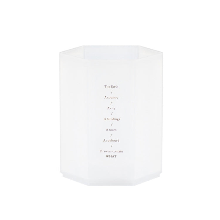 Simple Office Desktop Storage Pen Holder — Transparent Matte White