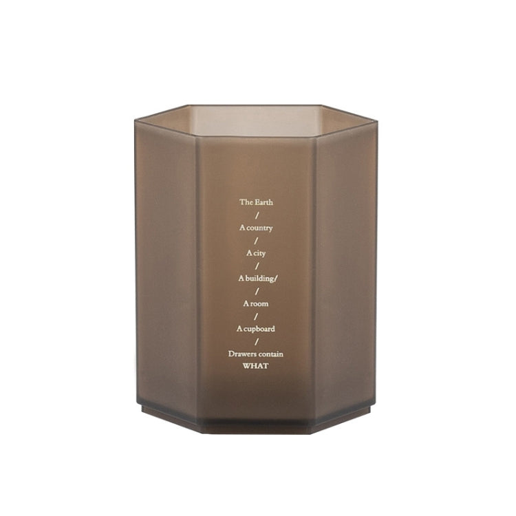 Simple Office Desktop Storage Pen Holder — Transparent Brown