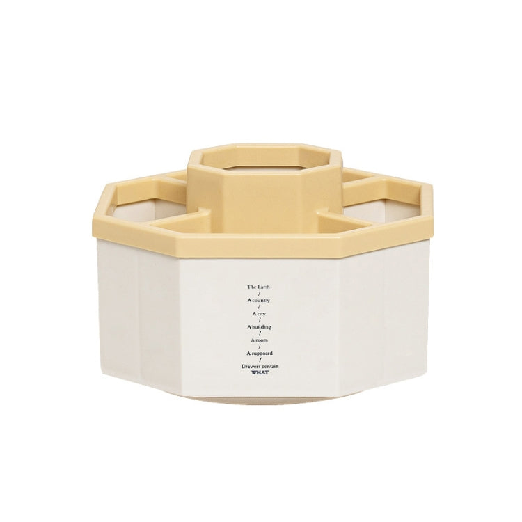 Simple Modern Large Capacity Office Desktop Storage Pen Holder — Yellow Rotary