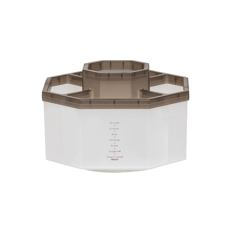 Simple Modern Large Capacity Office Desktop Storage Pen Holder — Transparent Coffee Rotary