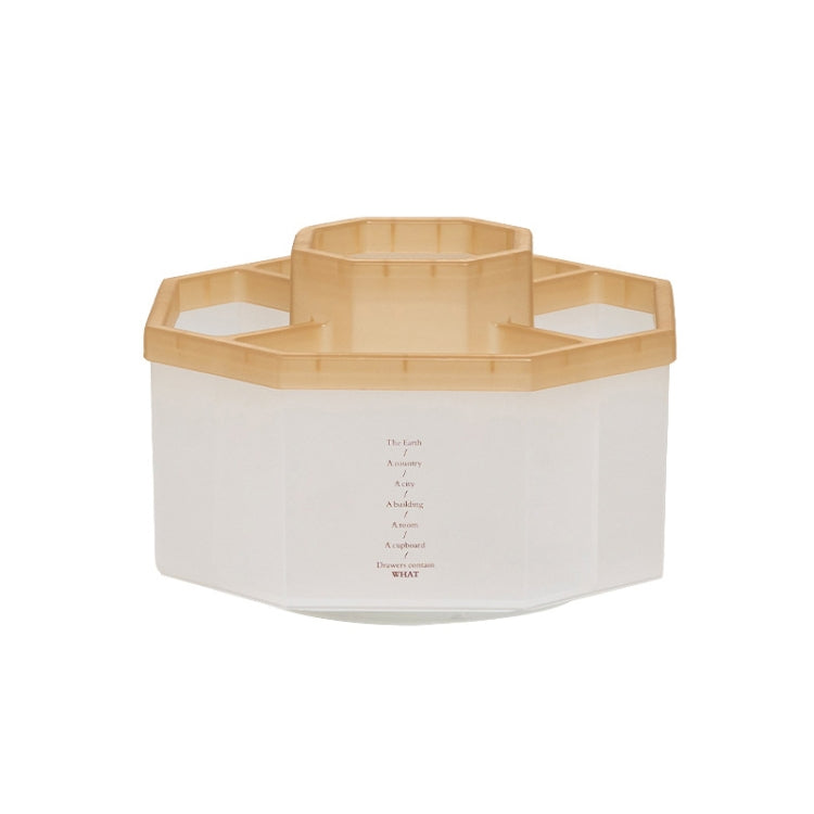 Simple Modern Large Capacity Office Desktop Storage Pen Holder — Transparent Khaki Rotary