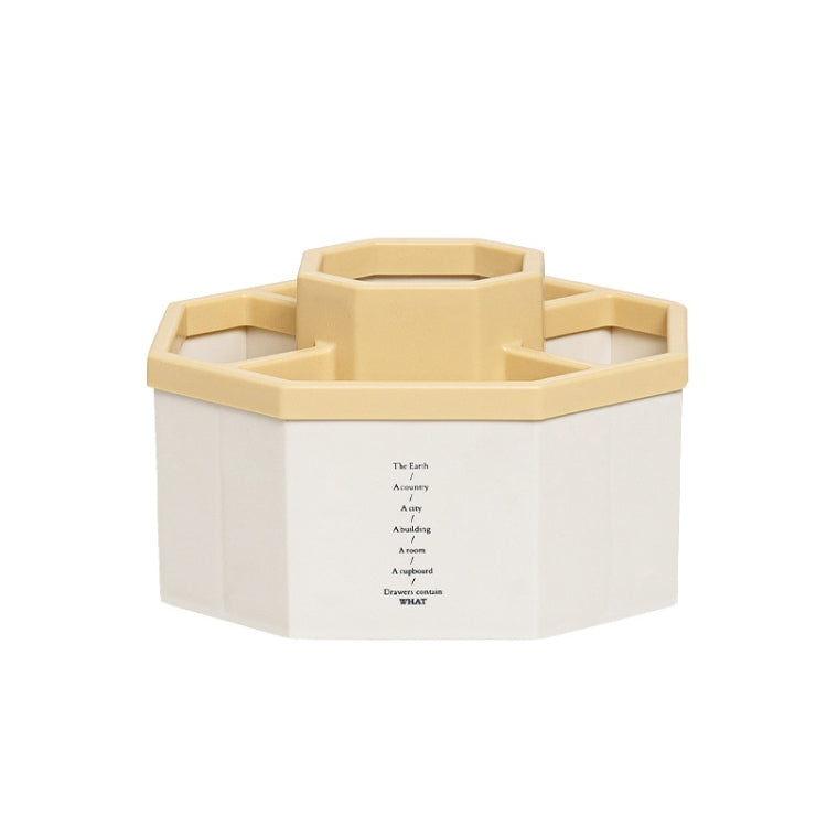 Simple Modern Large Capacity Office Desktop Storage Pen Holder — Yellow Non-Rotary