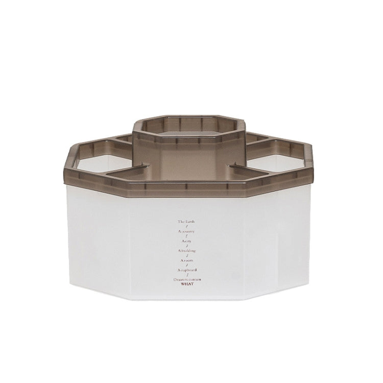 Simple Modern Large Capacity Office Desktop Storage Pen Holder — Transparent Coffee Non-Rotary