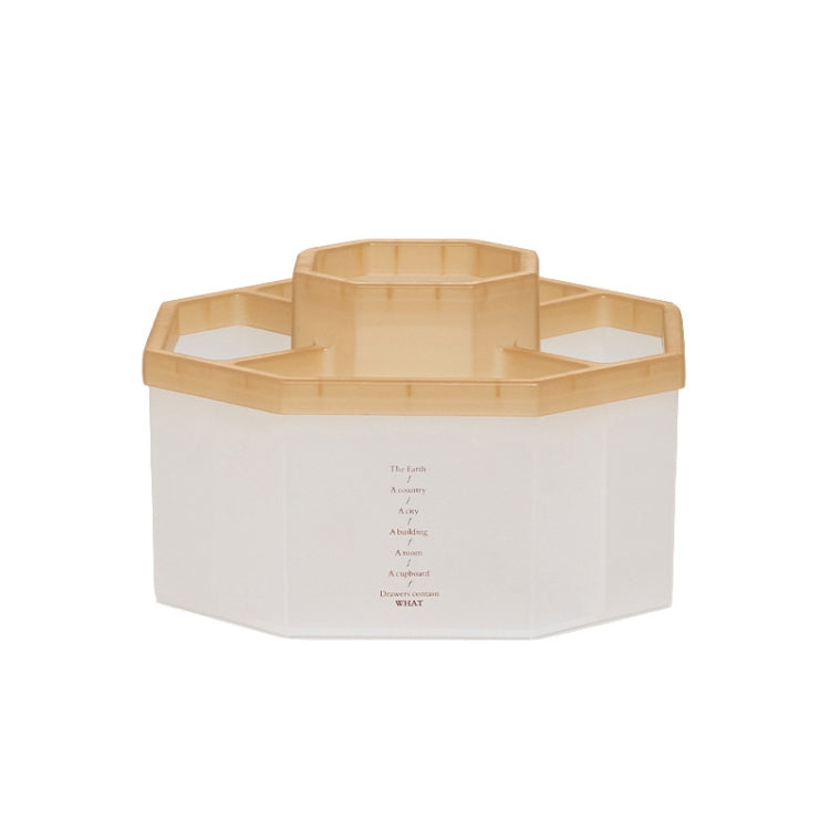 Simple Modern Large Capacity Office Desktop Storage Pen Holder — Transparent Khaki Non-Rotary