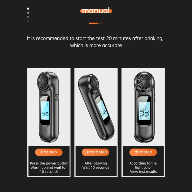 AM01 USB Rechageable Alcohol Tester Handheld Digital Alcohol Breath Tester