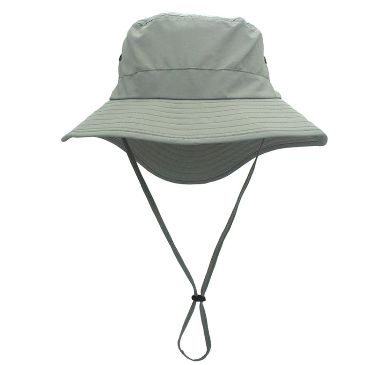 outfly Outdoor Breathable Fisherman Cap Lengthening Fish Tail Hiking Sunshade Cap — Light Gray