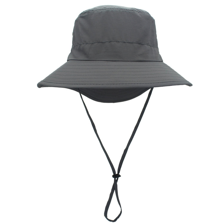 outfly Outdoor Breathable Fisherman Cap Lengthening Fish Tail Hiking Sunshade Cap — Dark Gray