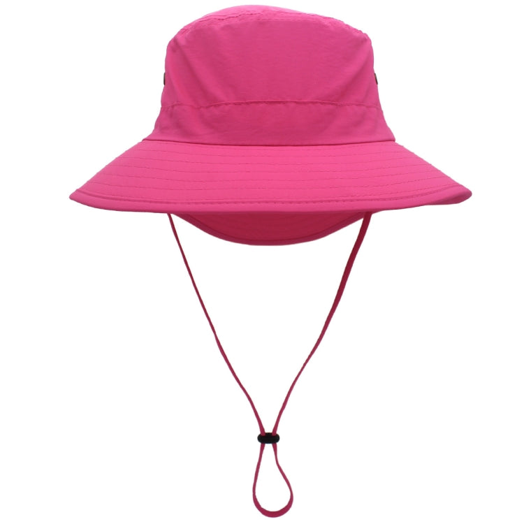 outfly Outdoor Breathable Fisherman Cap Lengthening Fish Tail Hiking Sunshade Cap — Rose Red