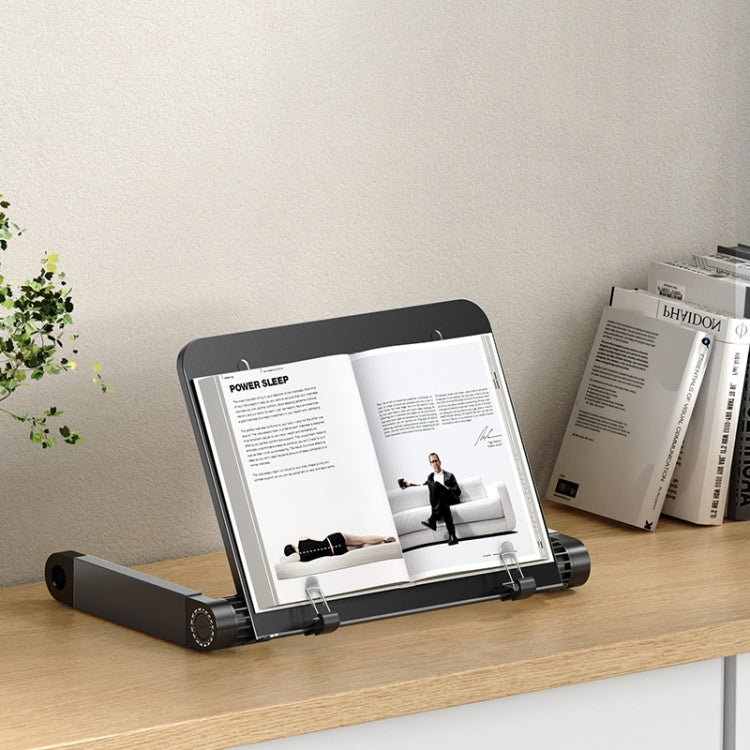 L03 Adjustable Lifting Reading Rack Book Holder Laptop Stand, Style： — Single Section Black