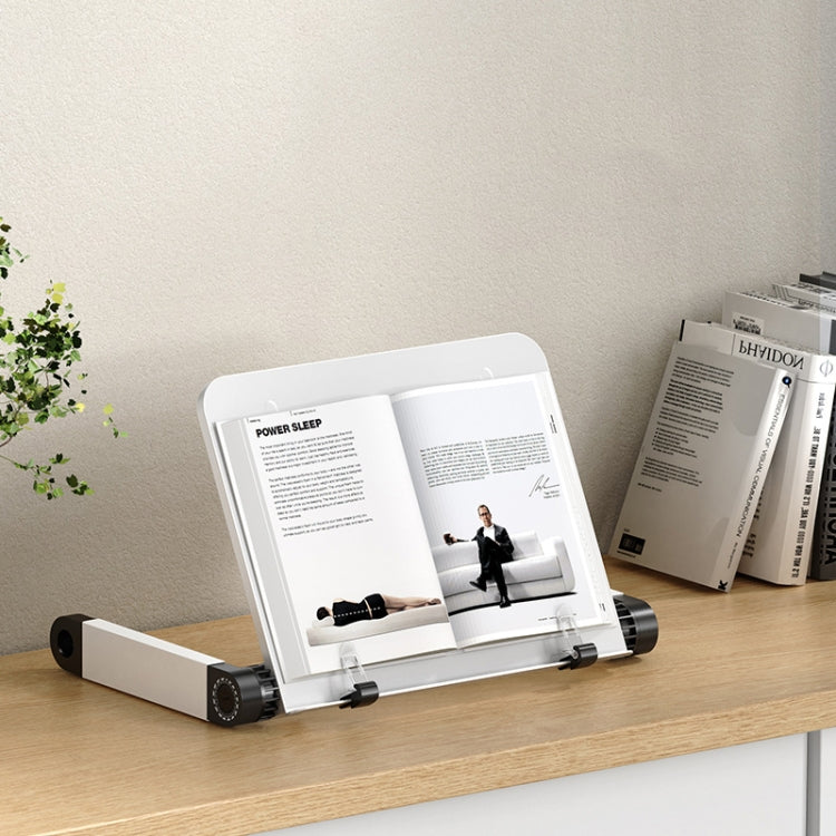 L03 Adjustable Lifting Reading Rack Book Holder Laptop Stand, Style： — Single Section White