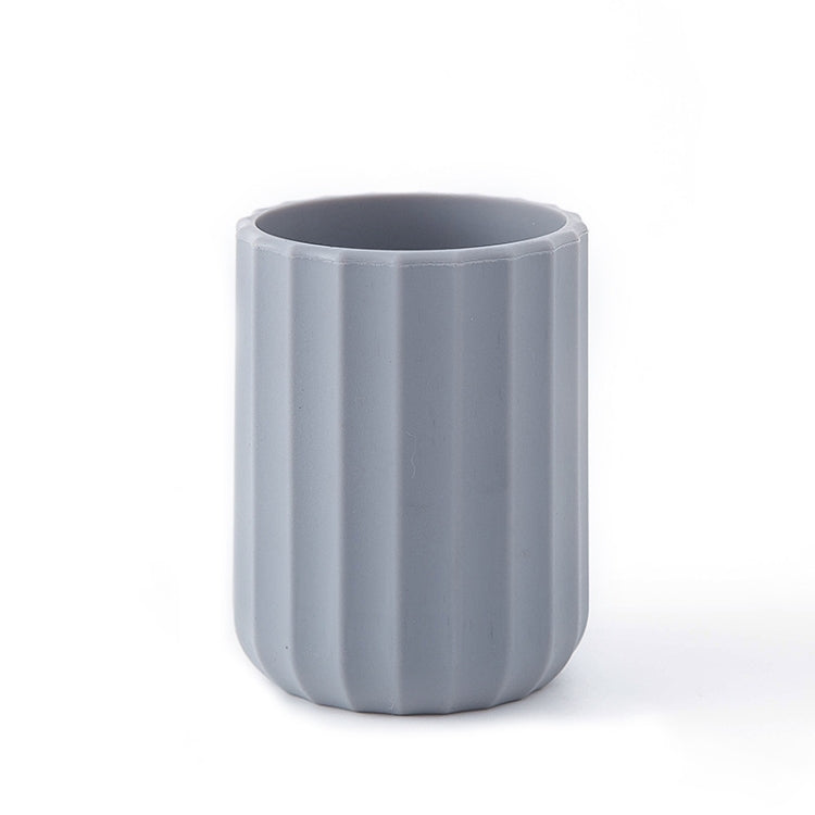 Desktop Simple Cosmetic Pen Storage Student Pen Holder Stationery Box — Geometric Gray