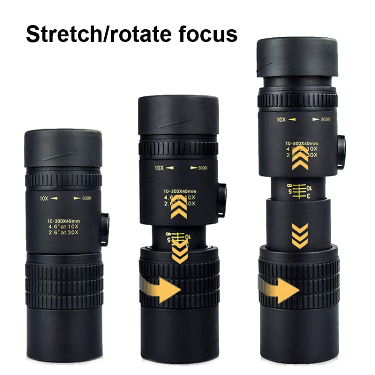 10-300x40 Monocular HD Telescope BAK4 Prism Telescope, Style: