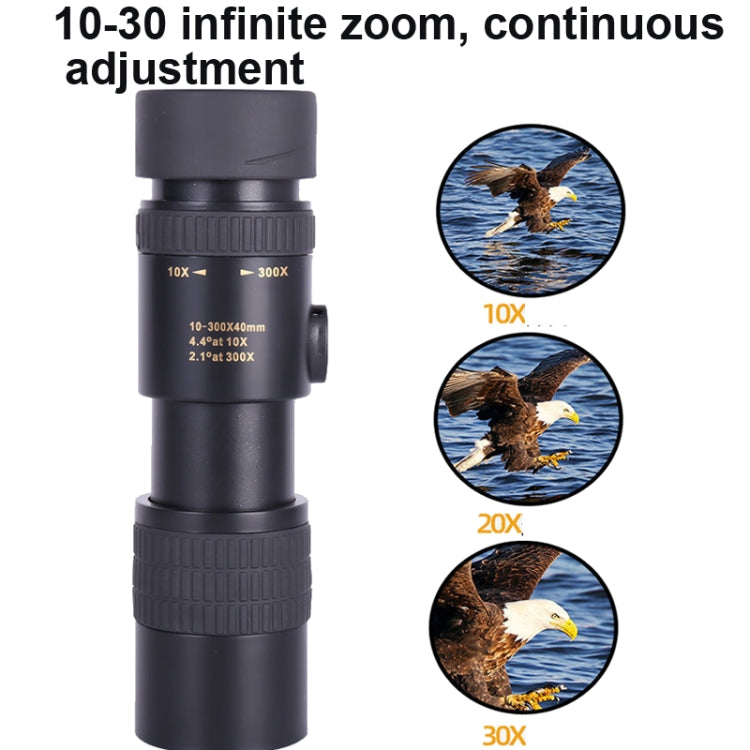 10-300x40 Monocular HD Telescope BAK4 Prism Telescope, Style: