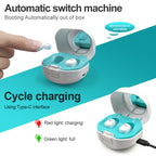 TWS On-Ear Sound Amplifier Hearing Aid with Charging Compartment — White