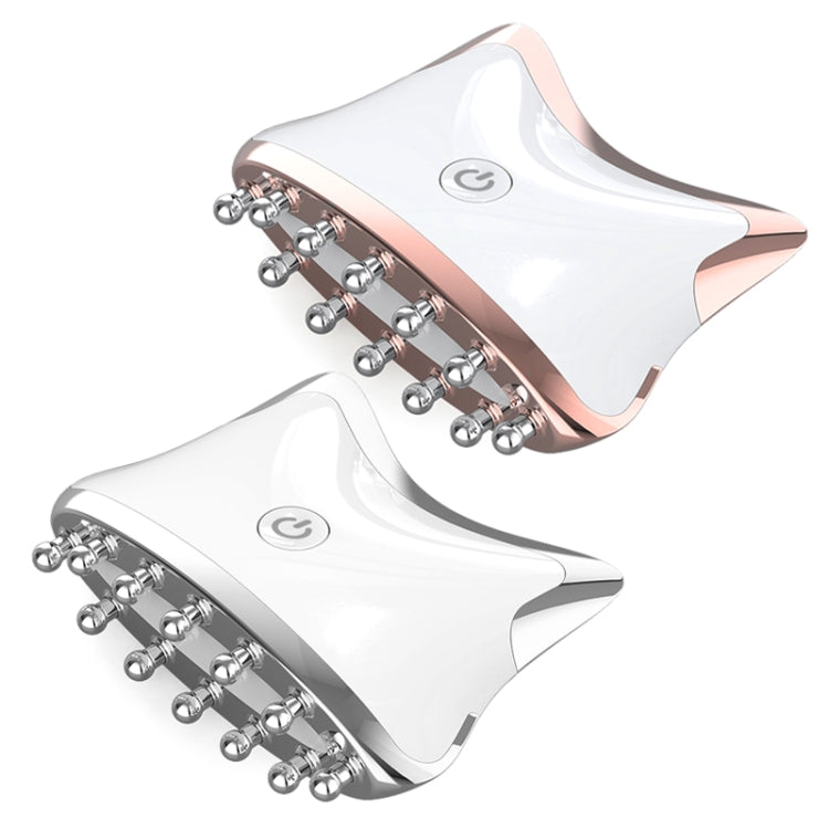 SM-2102 EMS Color Light Meridian Dredging Scraping Massager — White Silver