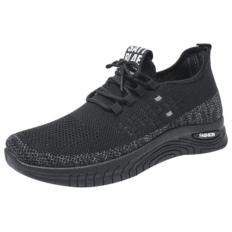 D06 Men Spring Flying Knitting Shoes Lace Up Sports Casual Shoes — 42