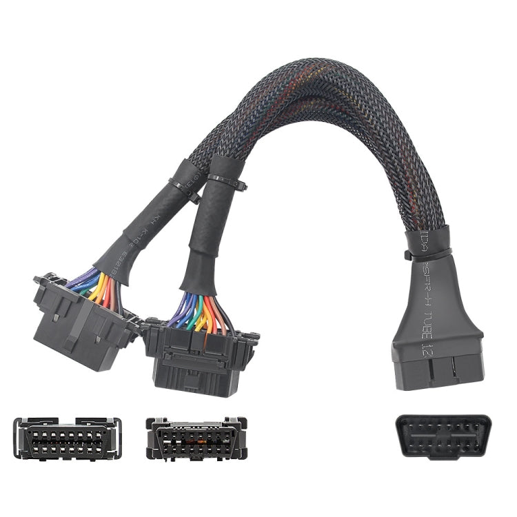 Car OBD Elbow Extension Cable Converted Cable, 2 In 1 16PIN