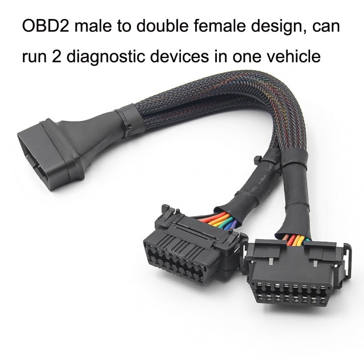 Car OBD Elbow Extension Cable Converted Cable, 2 In 1 16PIN
