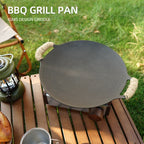 Outdoor Camping BBQ Cast Iron Grill Pan, Style: