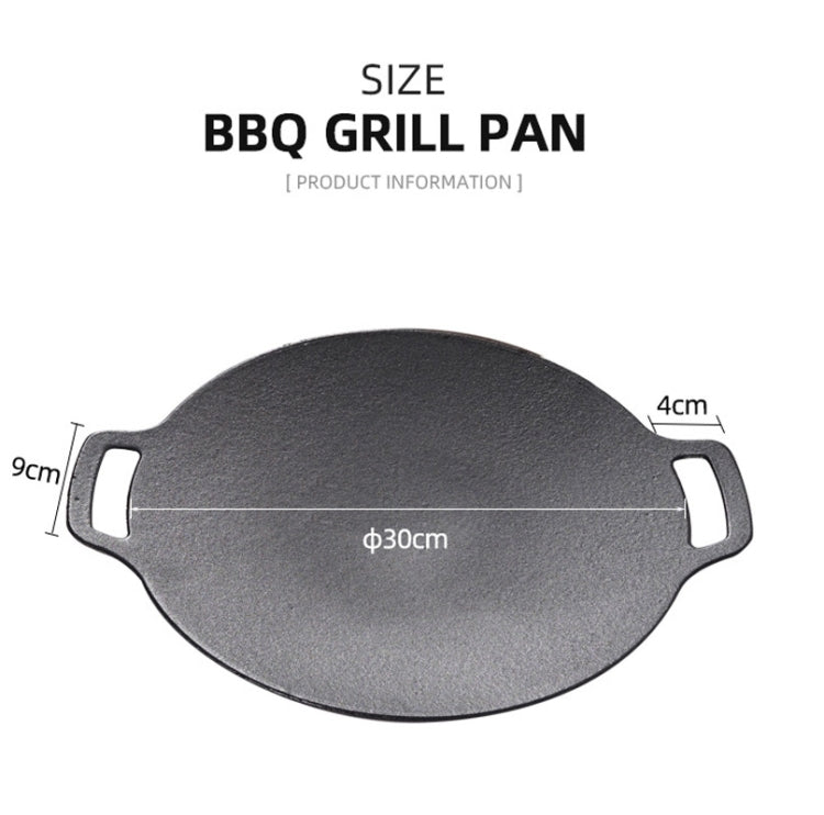 Outdoor Camping BBQ Cast Iron Grill Pan, Style: