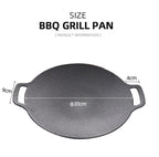 Outdoor Camping BBQ Cast Iron Grill Pan, Style: