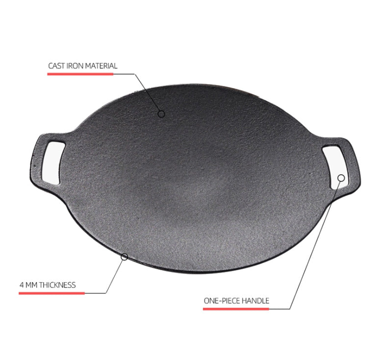 Outdoor Camping BBQ Cast Iron Grill Pan, Style: