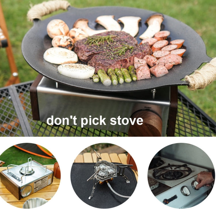 Outdoor Camping BBQ Cast Iron Grill Pan, Style: