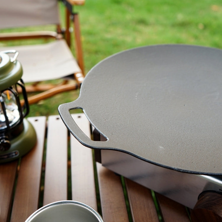 Outdoor Camping BBQ Cast Iron Grill Pan, Style: