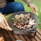 Outdoor Camping BBQ Cast Iron Grill Pan, Style: