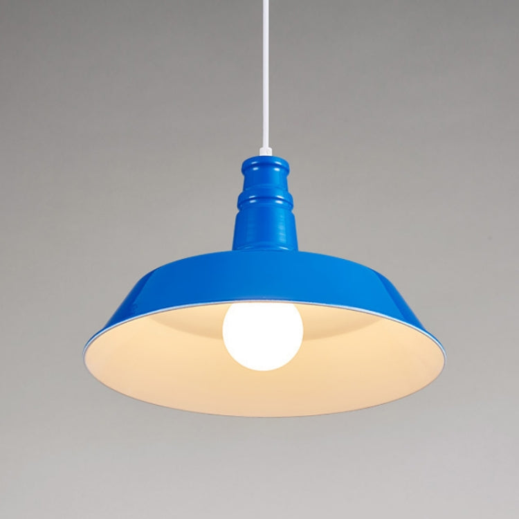 Bedroom Dining Bar Wrought Iron Single Head Chandelier, Without Bulb — 46cm (Blue)