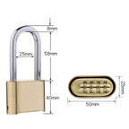 Brass Large Long Warehouse Door Logistics 4 Bit Password Lock